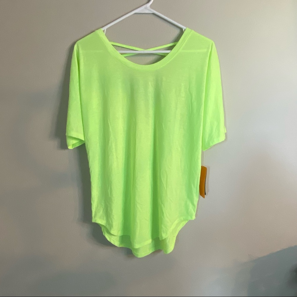 NWT neon green/yellow workout tee